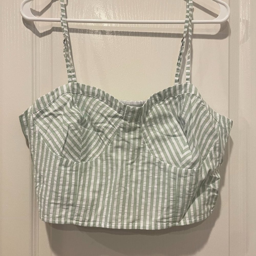 Anthropologie Bustier Top Green, L
